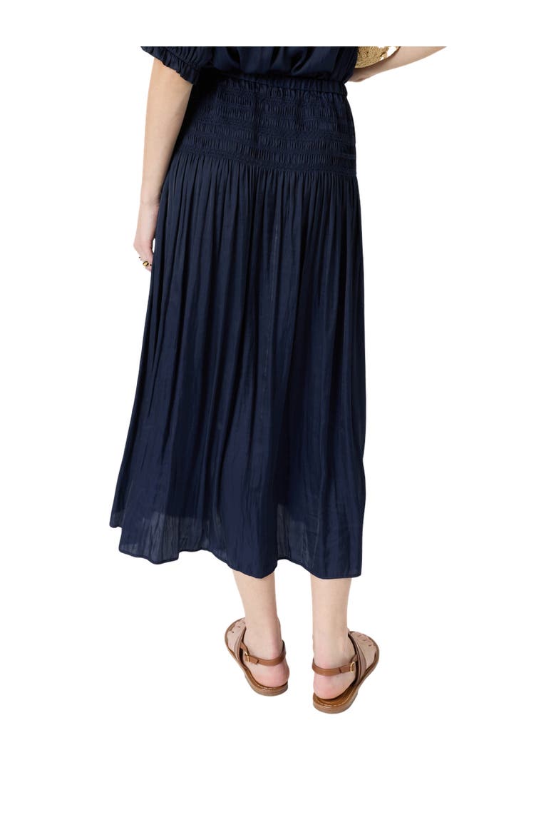 Jolie Pleated Midi Skirt, Alternate, color, Navy Blue
