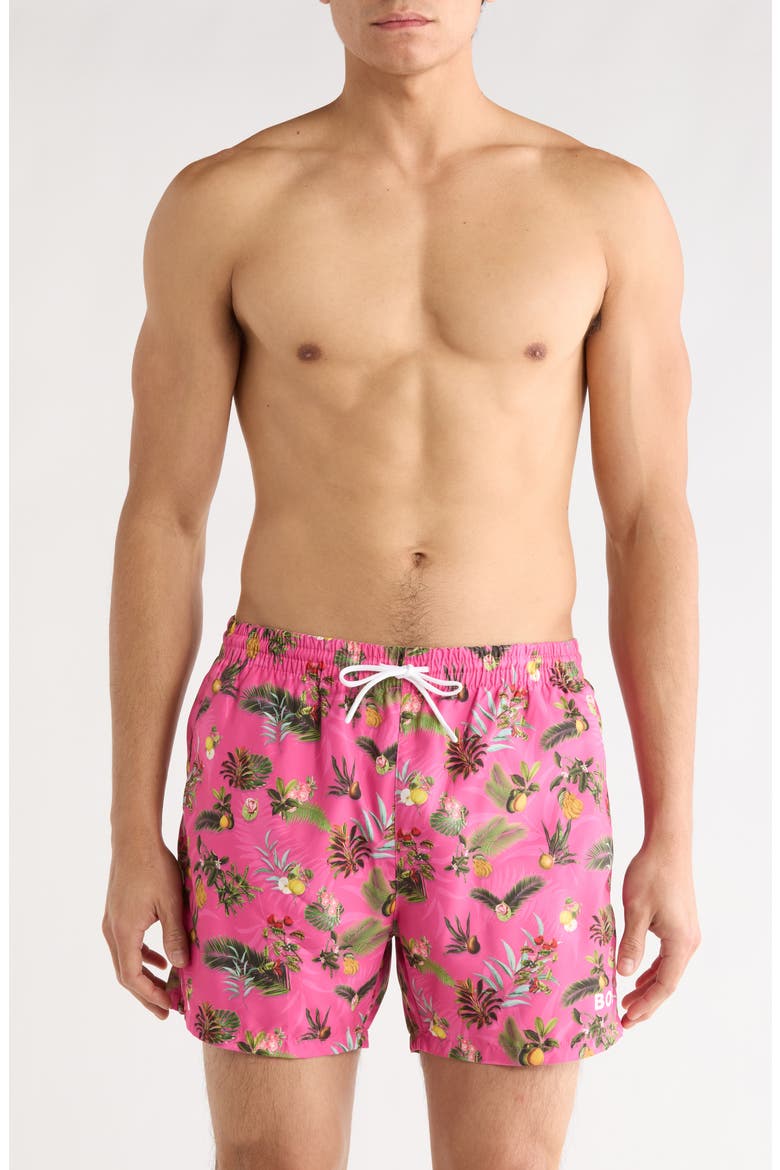 Piranha Swim Trunks, Main, color, MEDIUM PINK