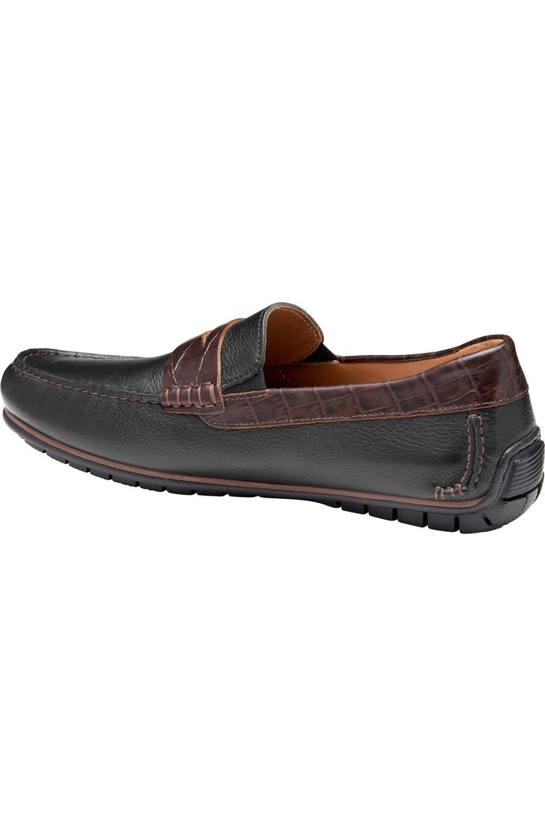 Johnston & Murphy Cort 2.0 Penny Loafer, Alternate, color, Black Full Grain/Croc Grain
