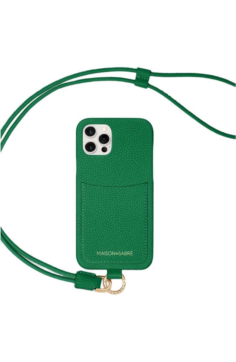 MAISON de SABRÉ Sling Phone Case, Main, color, Emerald Green