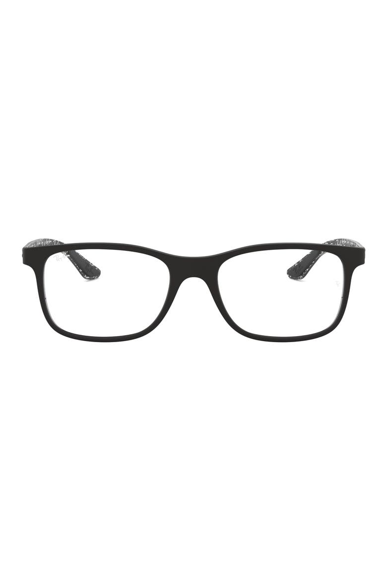 55mm Square Optical Glasses, Main, color, MATTE BLACK