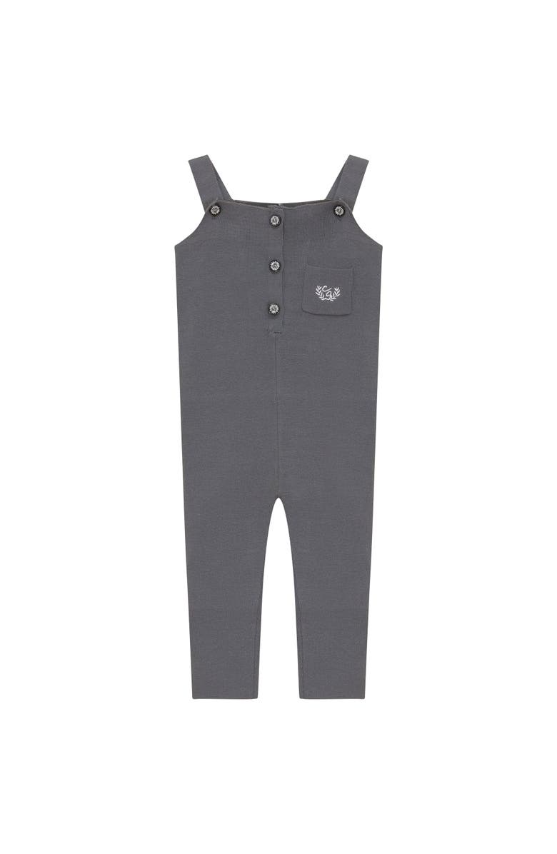 Charlotte & George Crest Embroidery Knit Overall, Main, color, Dark Grey