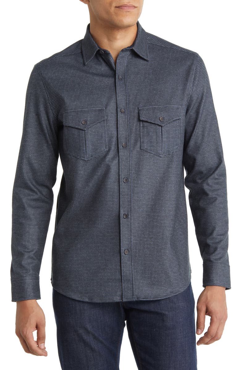 Johnston & Murphy Men's Houndstooth Button-Up Shirt, Main, color,