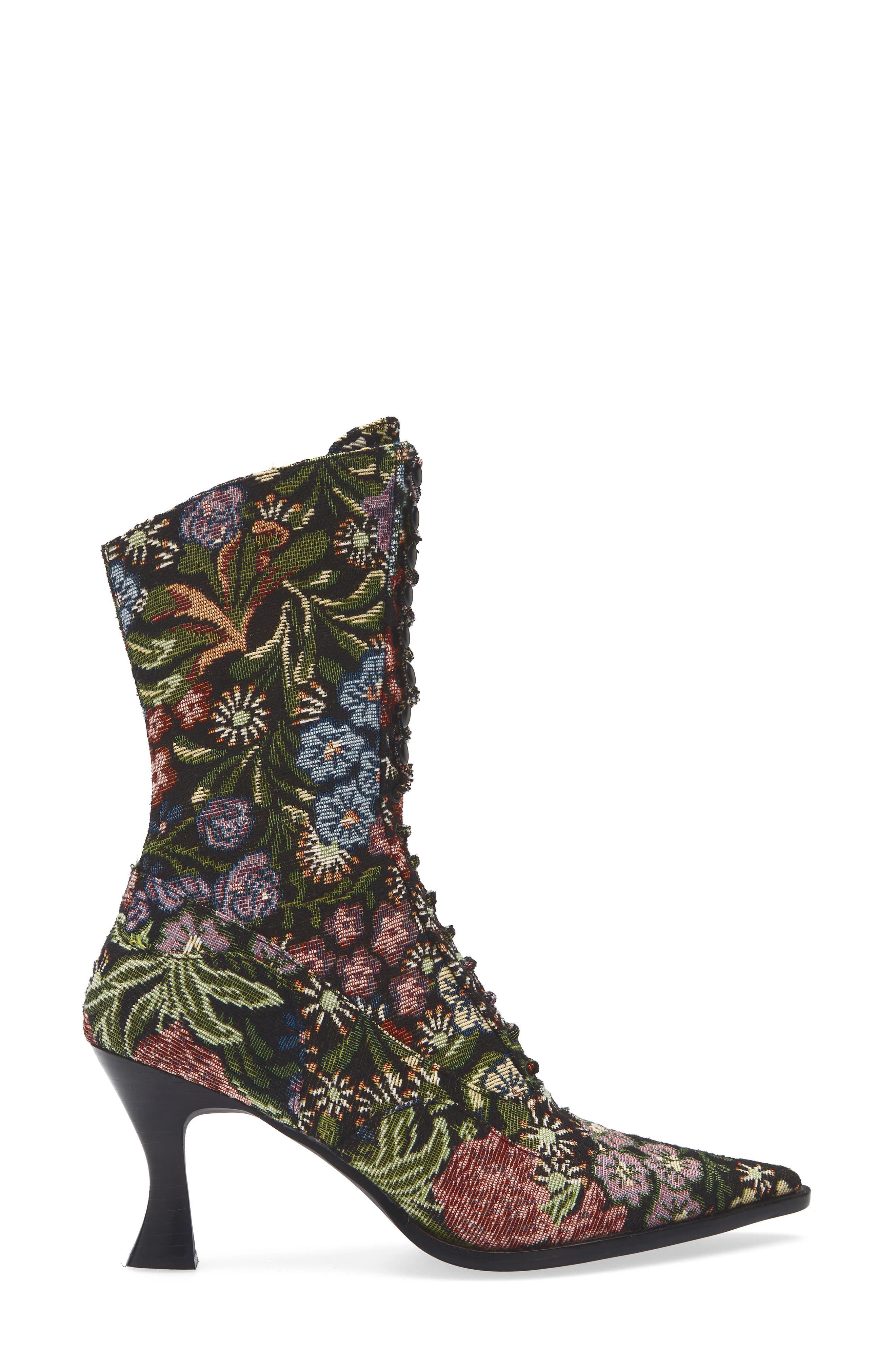 Jeffrey Campbell Maysville Bootie, Alternate, color, Black Floral Tapestry