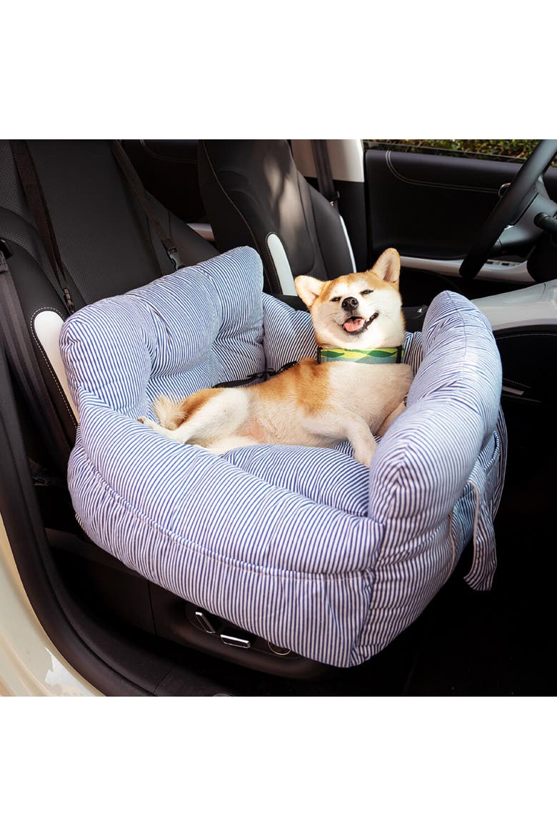 Dog Car Seat Bed, Alternate, color, Blue Stripe