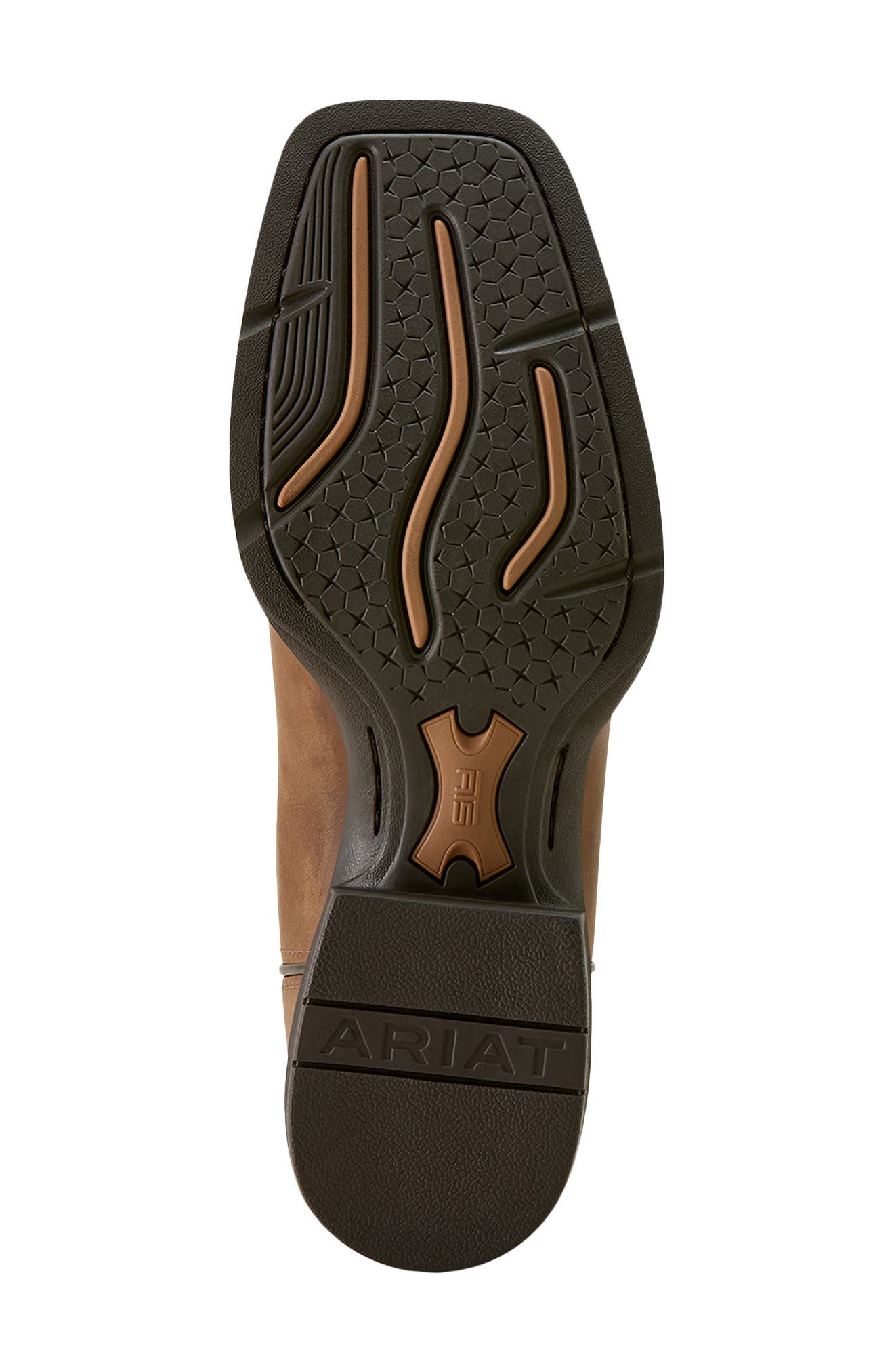 Ariat Sport Steer Skull Wide Square Toe Cowboy Boot, Alternate, color, Brown