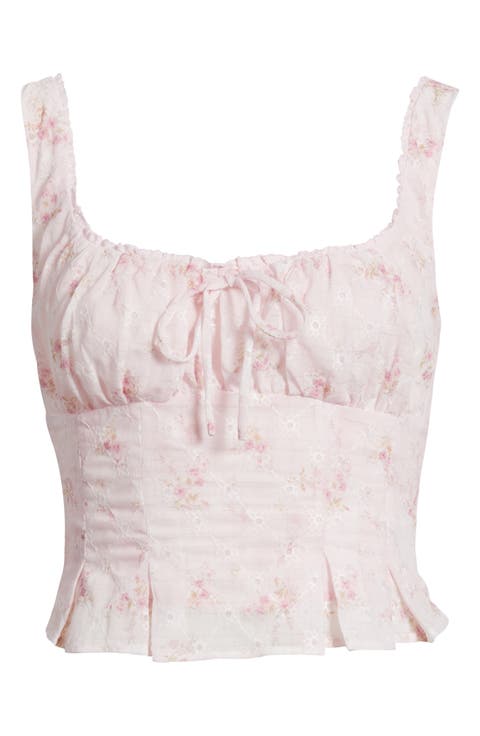 Floral Shirred Crop Top