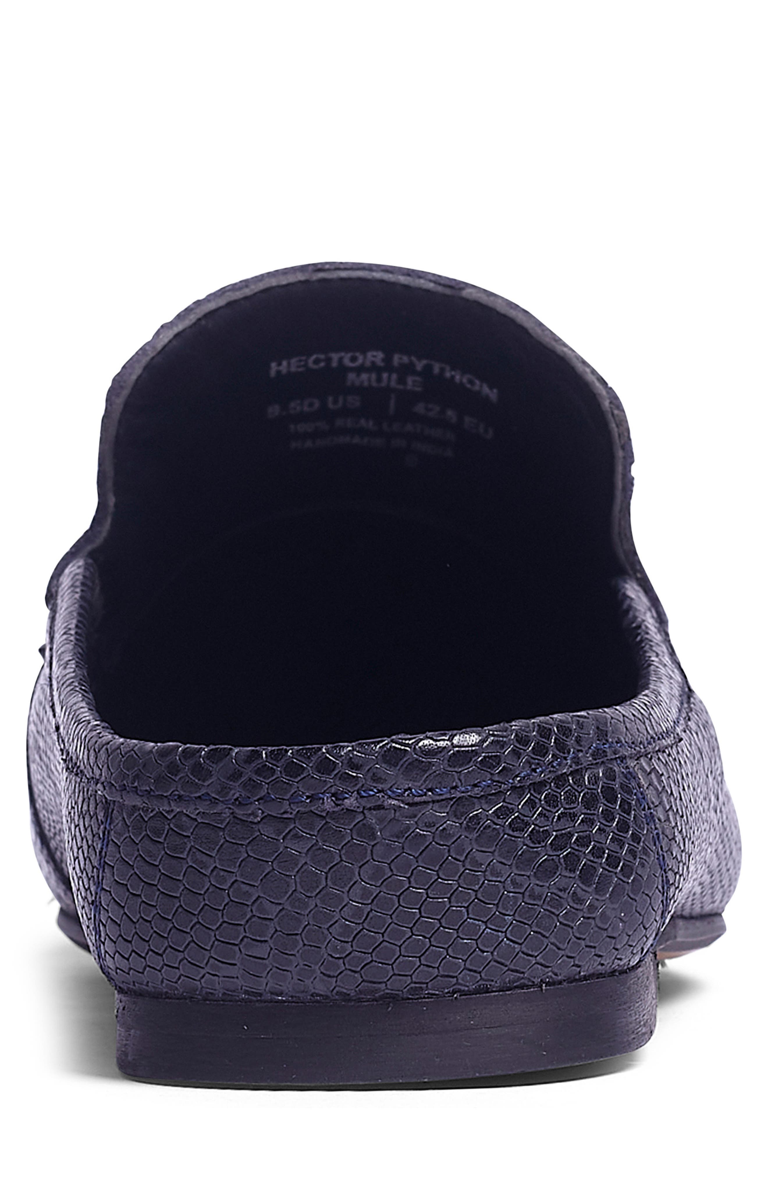 Hector Snake Embossed Leather Mule, Alternate, color, NAVY
