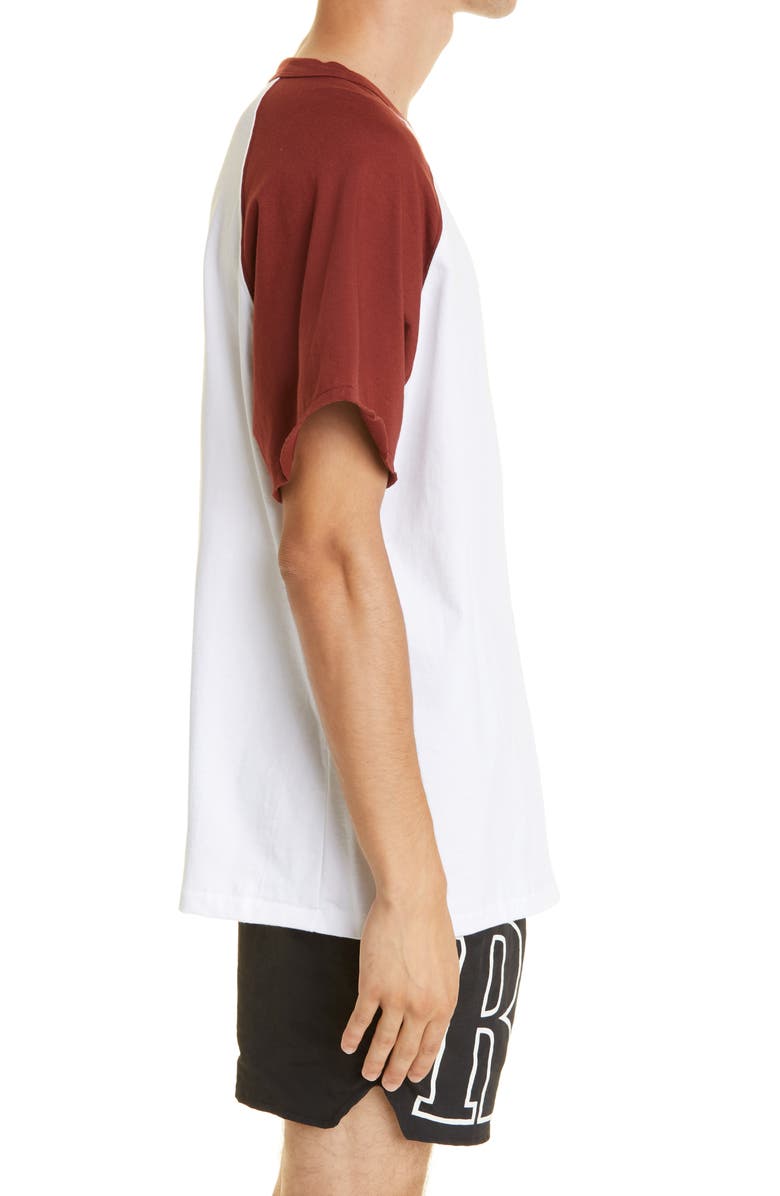 Rhude Logo Raglan Cotton T-Shirt, Alternate, color, 