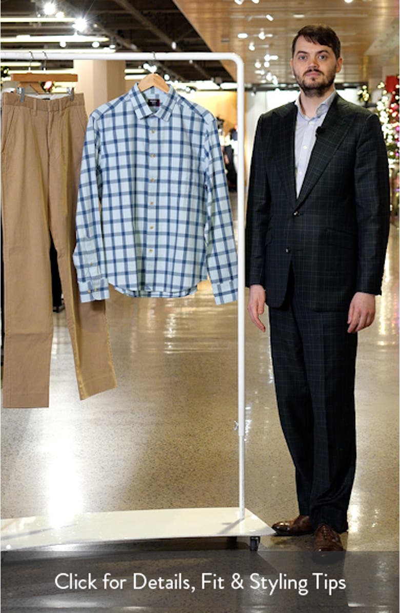 Hartmann Windowpane Check Cotton Flannel Button-Up Shirt, sales video thumbnail