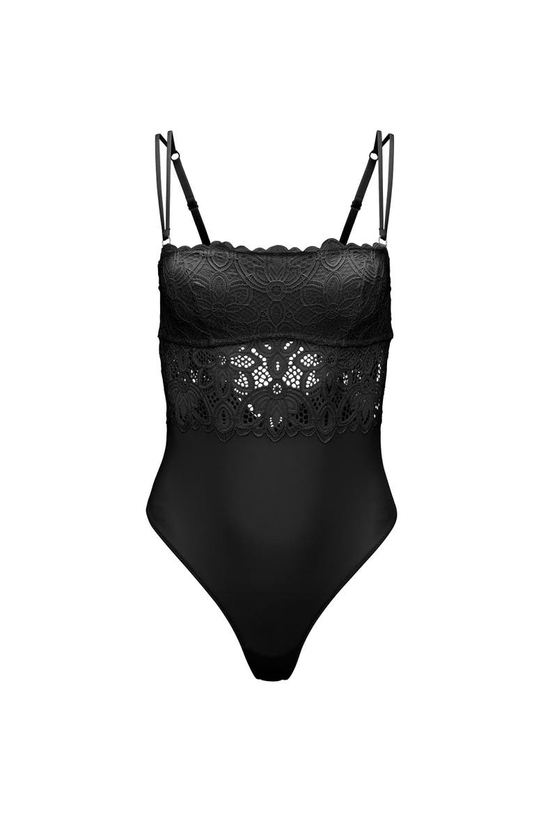Adore Me Summer Bodysuit Lingerie, Alternate, color, Black