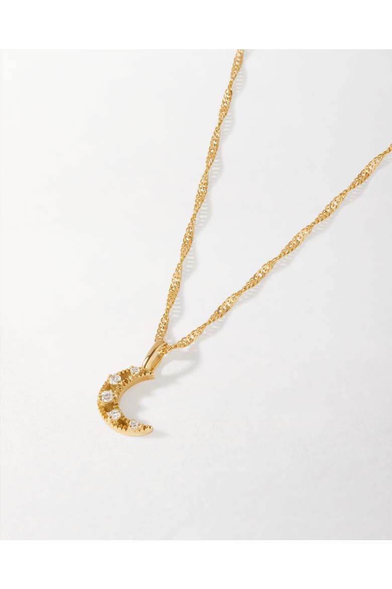 Moon Diamond Necklace, Alternate, color, Moon