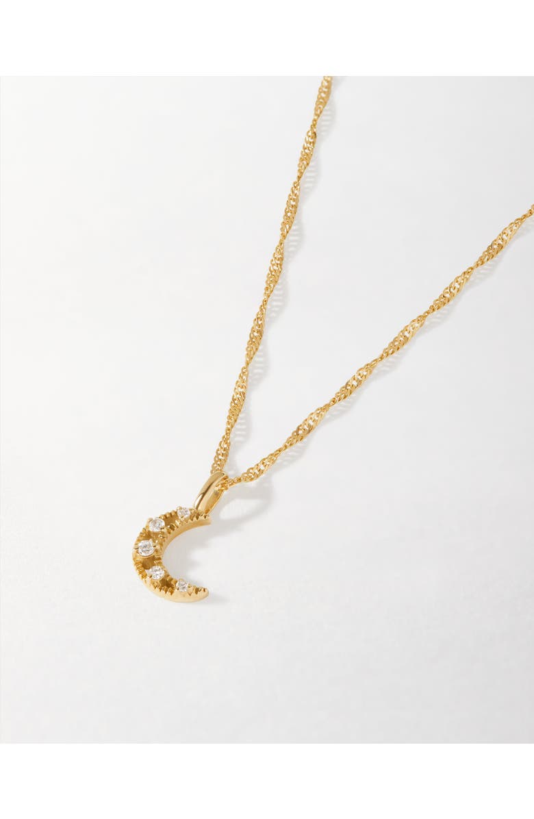 Edge of Ember Moon Diamond Necklace, Alternate, color, Moon