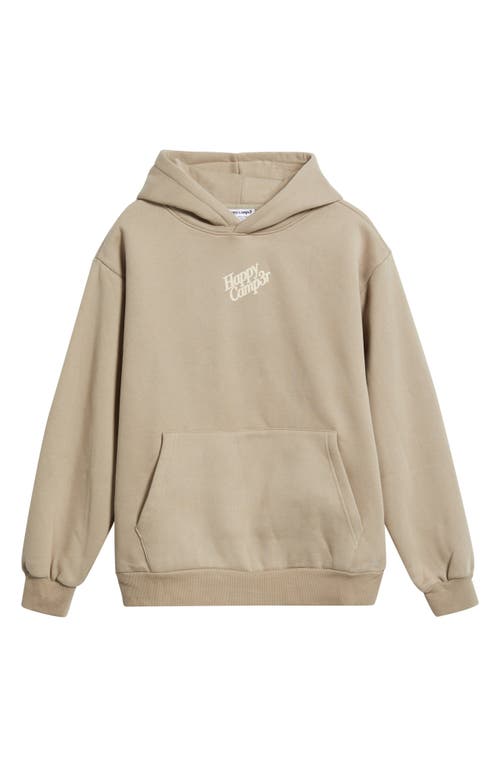 Happy Camp3r Puff Series Core Logo Cotton Blend Hoodie In Brown