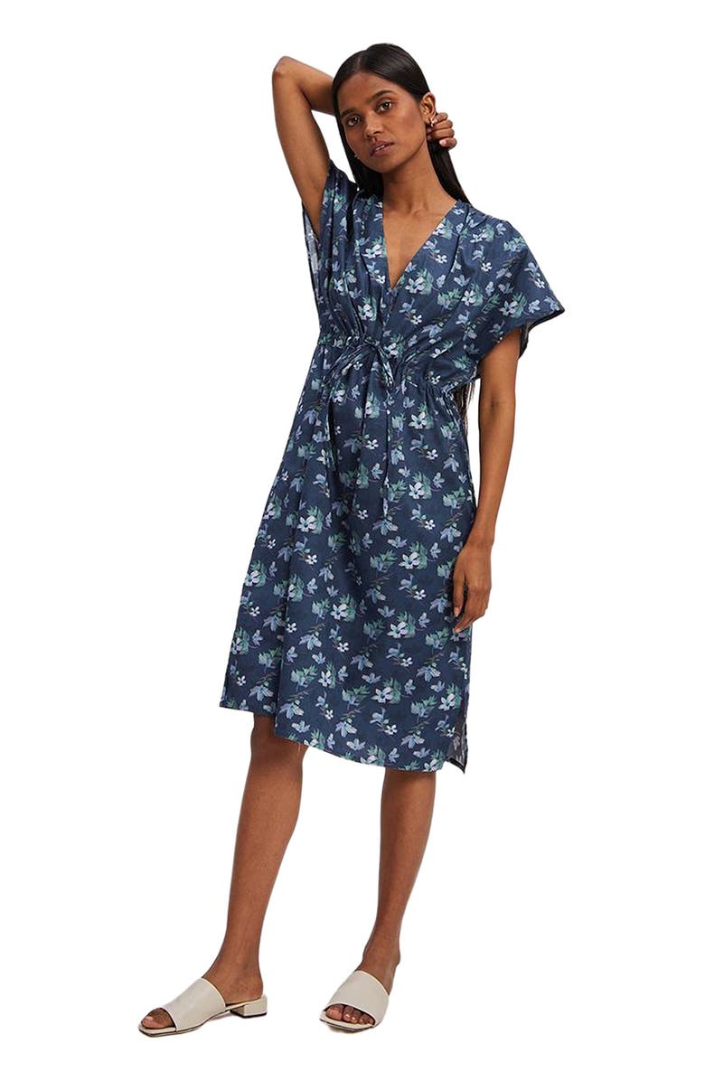 Reistor Short Wrap Dress Midnight Florals, Alternate, color, 