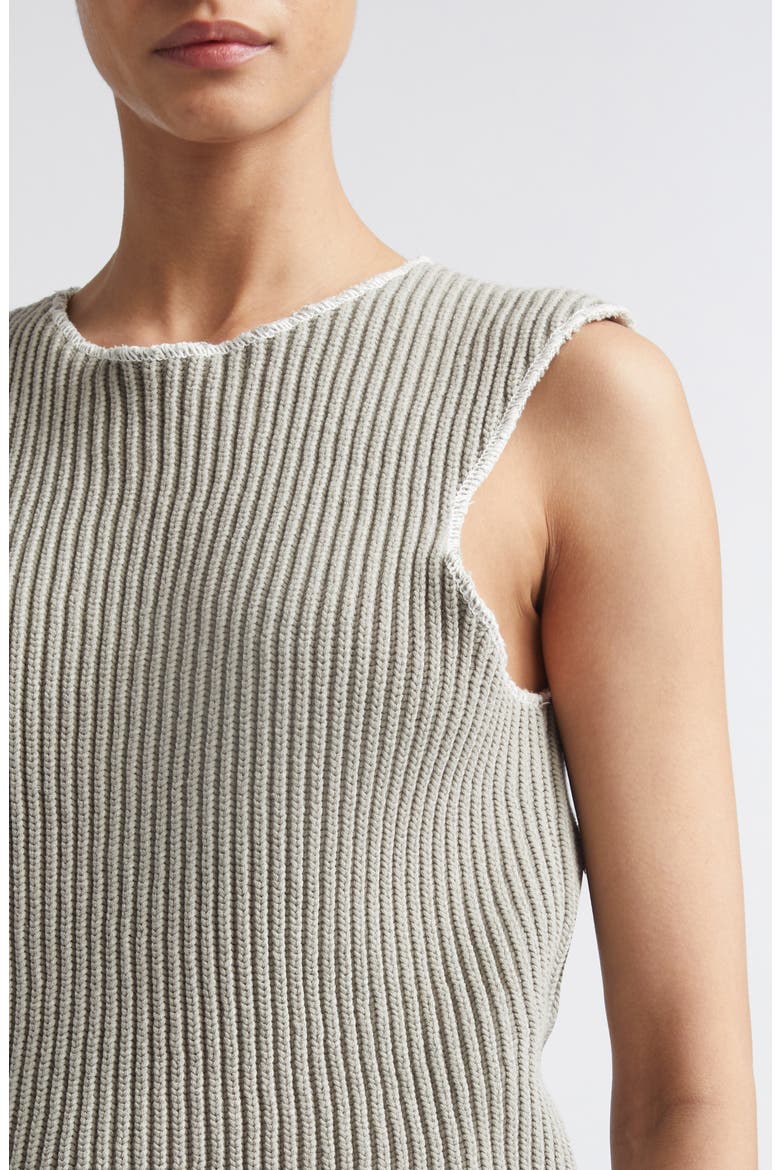 Deconstructed Sleeveless Cotton & Nylon Sweater, Alternate, color, GREY