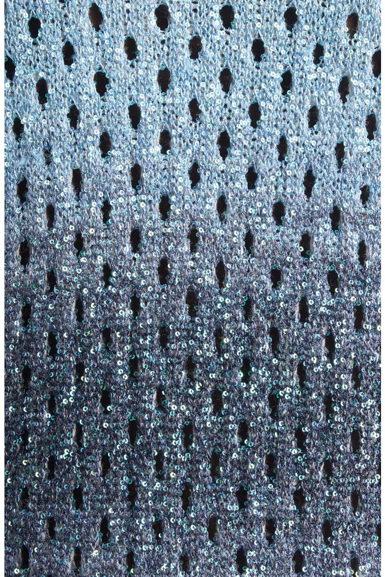 Sequin Embellished Open Stitch Ombré Cardigan, Alternate, color, BLUE