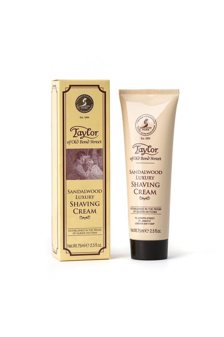 Sandalwood Large Shaving Cream Tube, Main, color, White