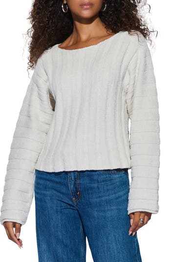 NATION LTD NATION LTD RONAN RIB COTTON BLEND VELOUR SWEATER