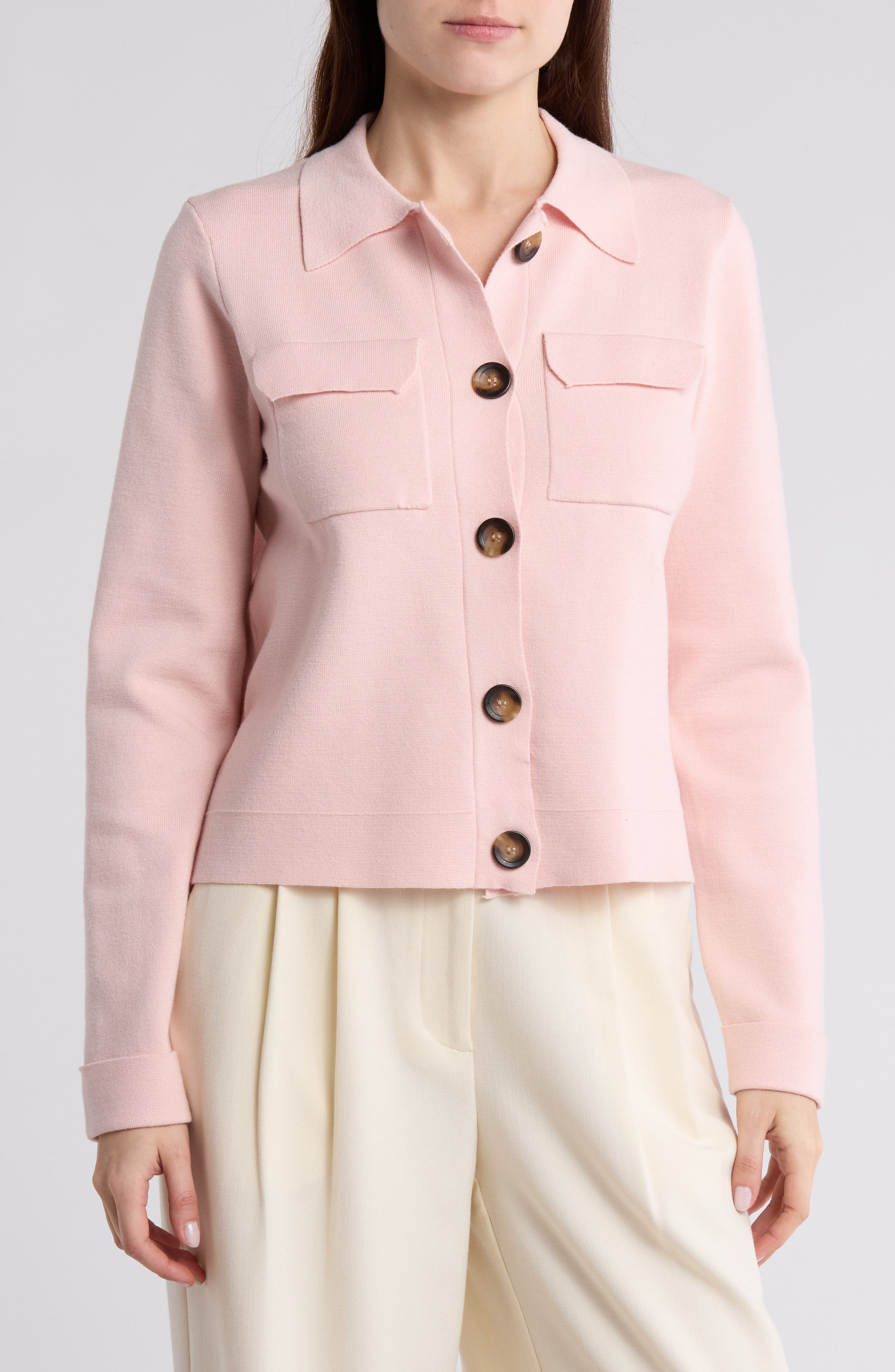 Collar Button Front Cardigan (Women) | Nordstromrack