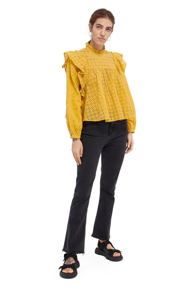 Eyelet Top, Alternate, color, GOLDEN YELLOW