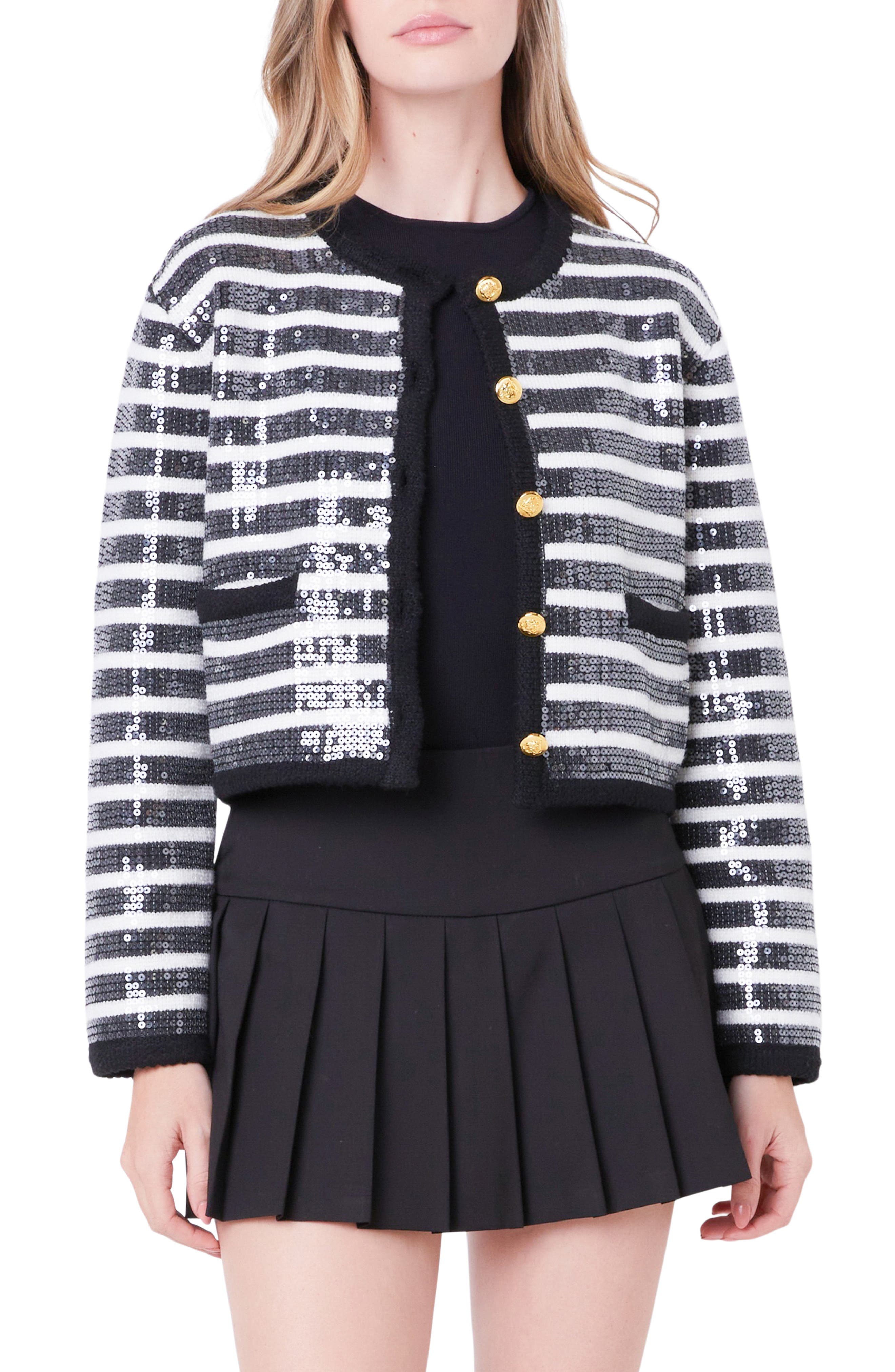 Sequin Stripe Cardigan - image 2