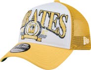 New Era Men's New Era White/Gold Pittsburgh Pirates Distressed 9FORTY A-Frame Adjustable Trucker Hat