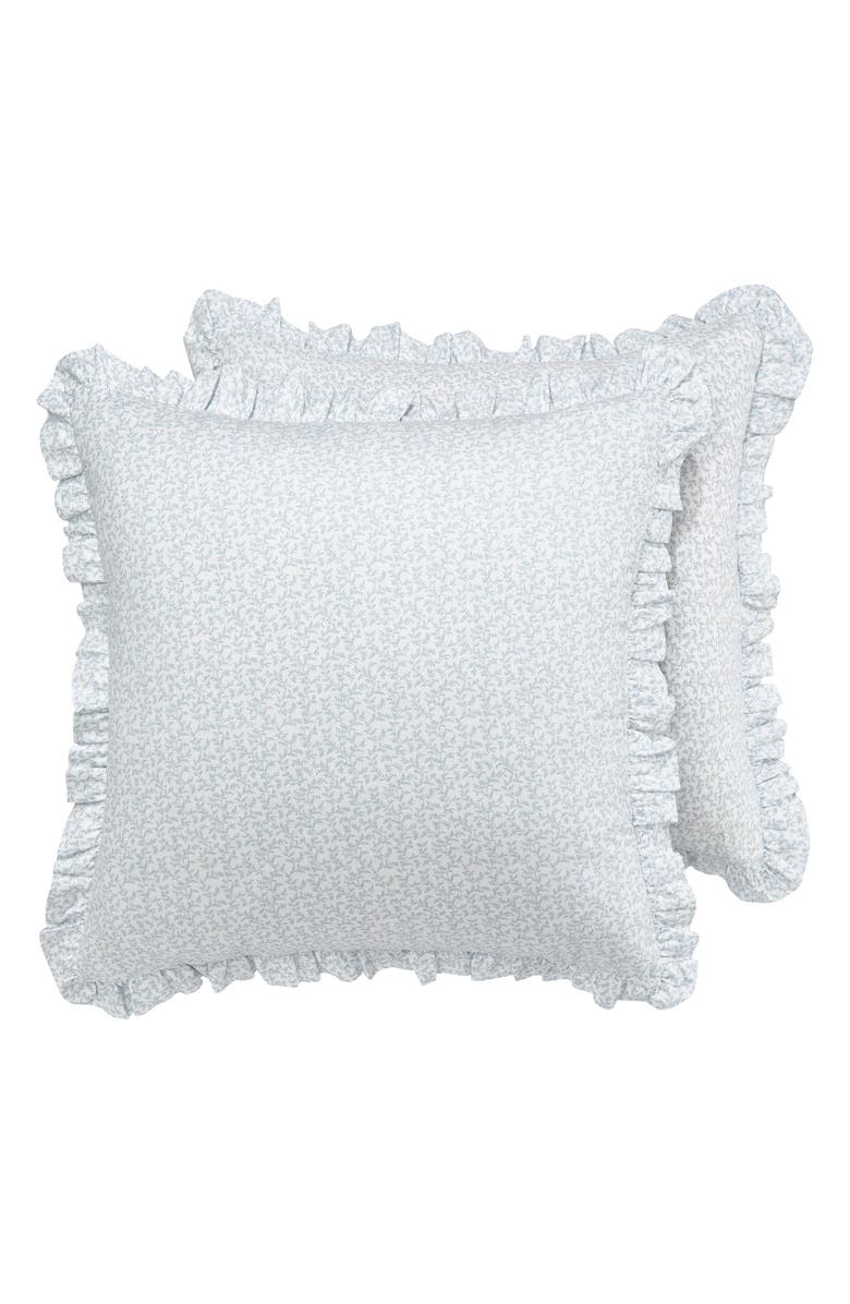 Laura Ashley Chloe Set of 2 Euro Shams, Alternate, color, Cottage Blue