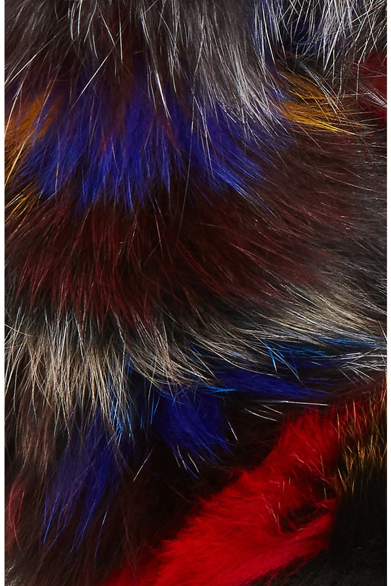 Genuine Fox Fur Infinity Scarf, Alternate, color, MULTI/ BLACK