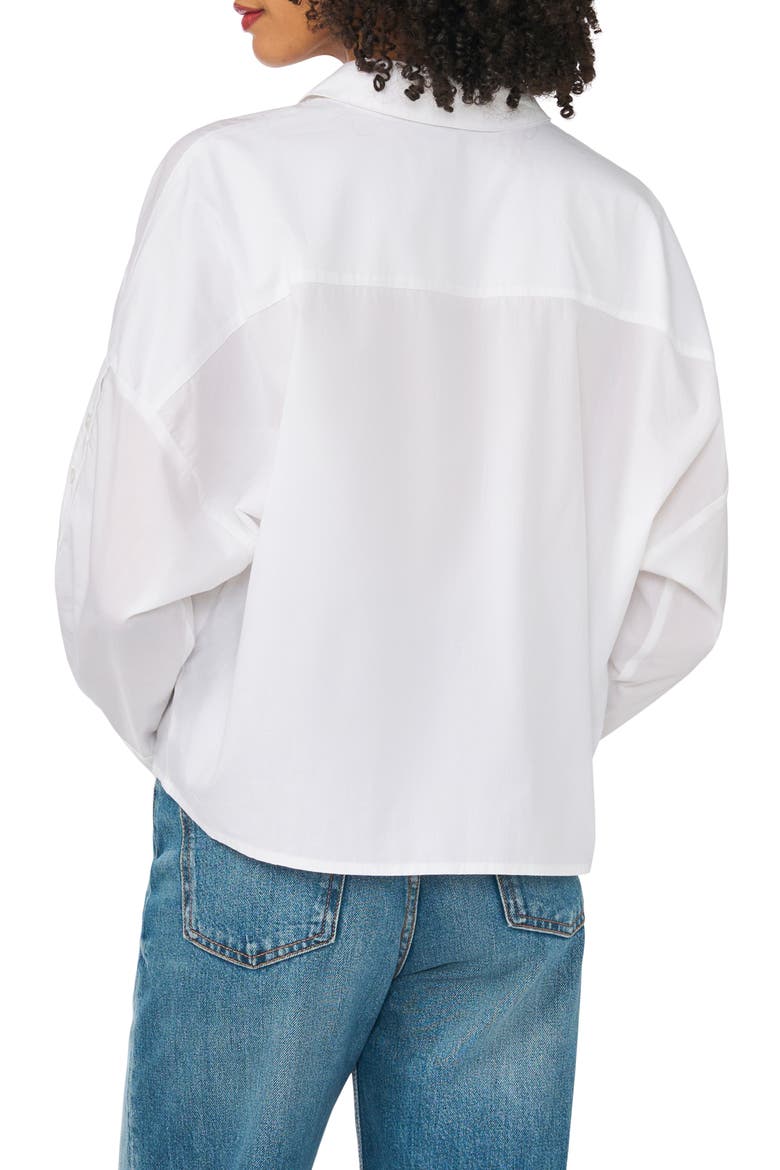 Button Detail Cotton Shirt, Alternate, color, ULTRA WHITE