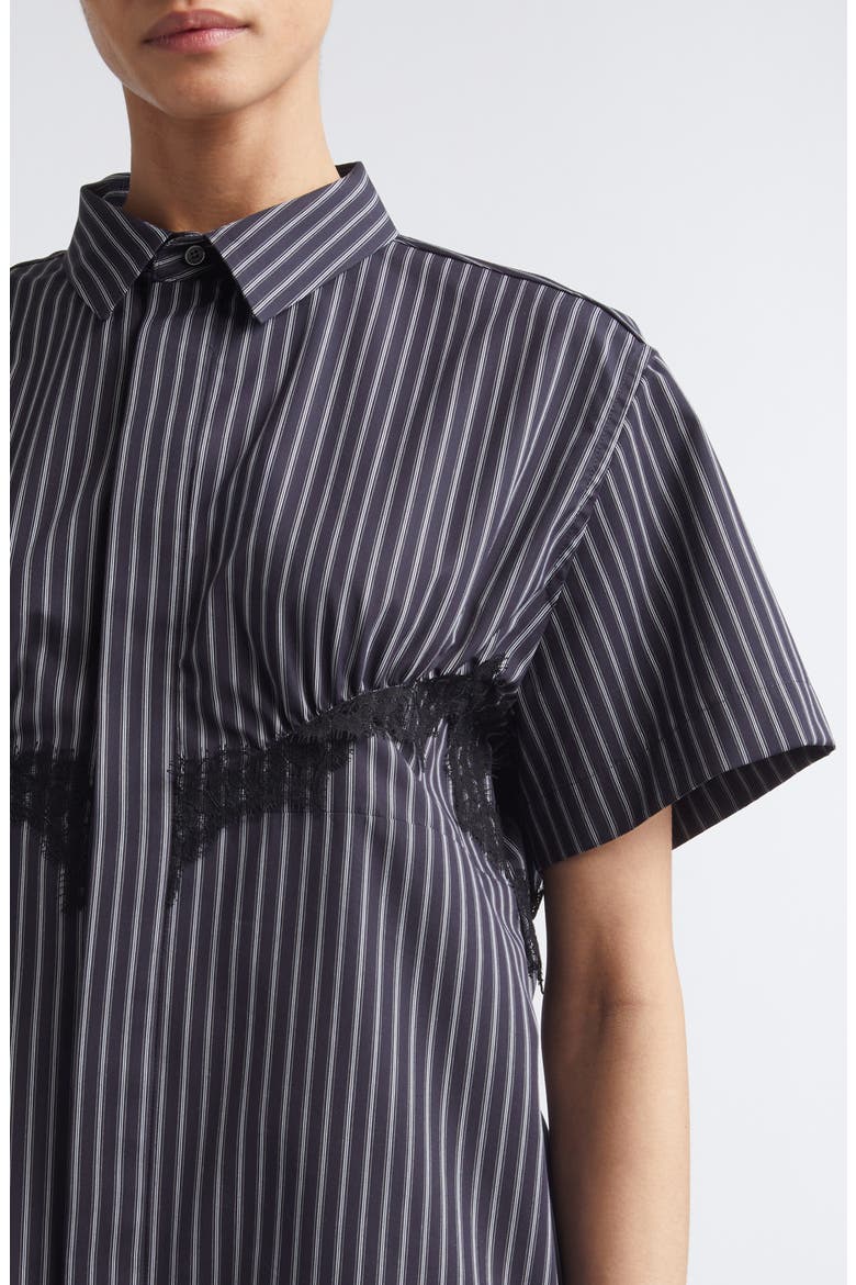 Pinstripe Poplin Shirtdress, Alternate, color, NAVY STRIPE