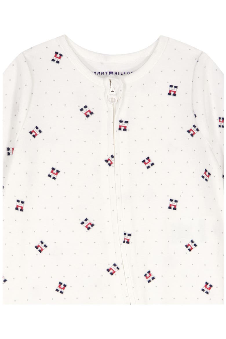 Allover Logo Footie, Alternate, color, WHITE