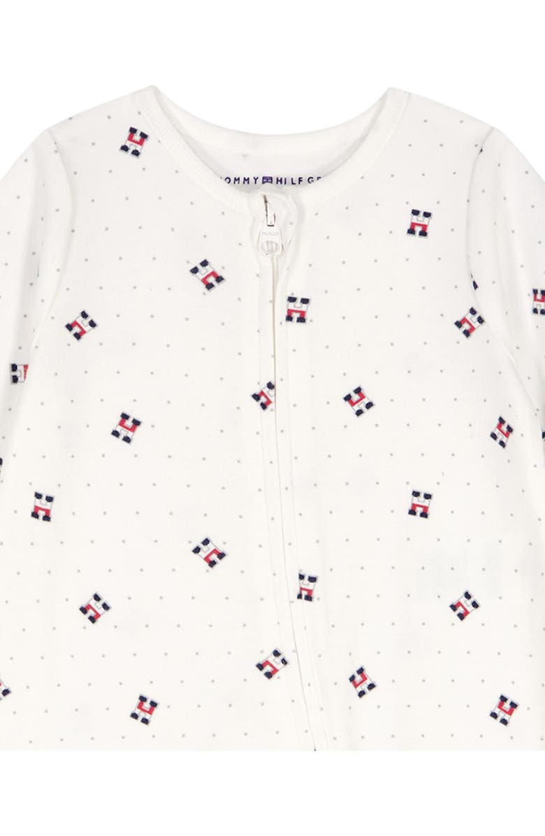 Tommy Hilfiger Allover Logo Footie, Alternate, color, White