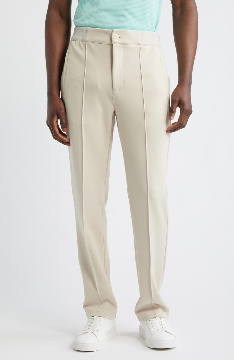 Bugatchi Soft Touch Pintuck Pants, Main, color, Almond
