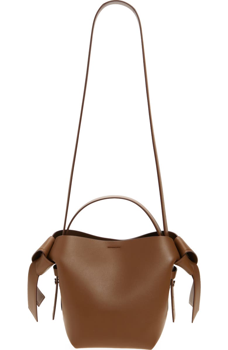 Acne Studios Mini Musubi Leather Shoulder Bag, Alternate, color, Camel Brown