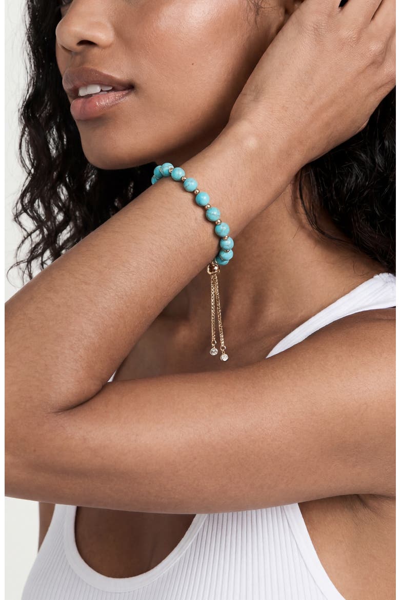 Turquoise Beaded Slider Bracelet, Alternate, color, TURQUOISE