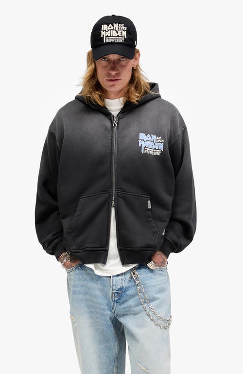 Represent Felpa X Iron Maiden Anniversary In Cotone Antracite Uomo In Black