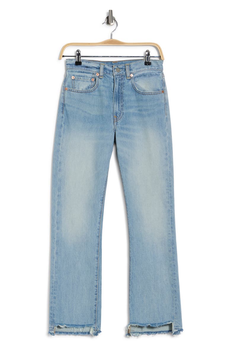 Jaclyn Slim Kick Frayed Jeans, Alternate, color, JINX BLUE