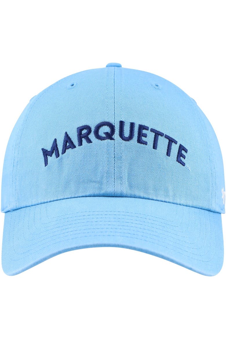 Men's '47 Light Blue Marquette Golden Eagles Clean Up Adjustable Hat, Alternate, color, Light Blue