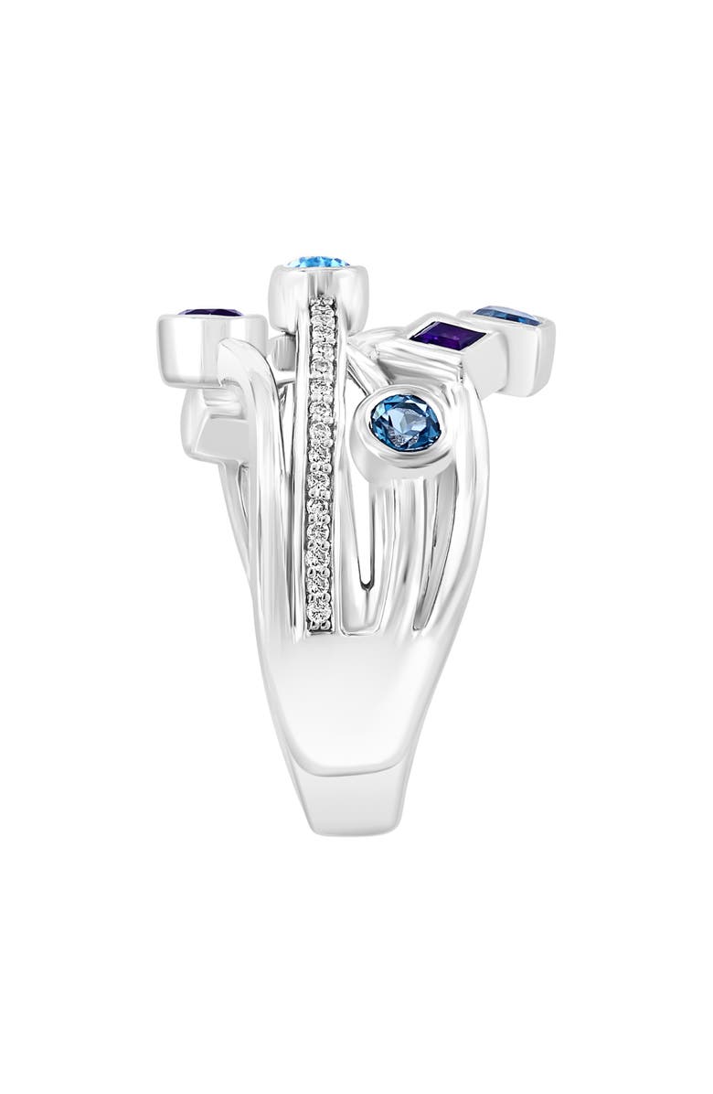 EFFY Sterling Silver Diamond Amethyst Blue Topaz Ring - 0.11ct., Alternate, color, 