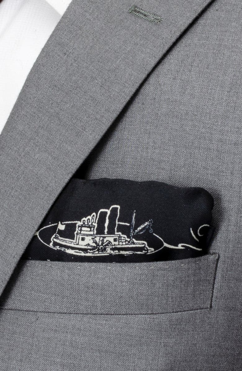Cufflinks, Inc. x Disney Steamboat Willie Silk Pocket Square, Alternate, color, 