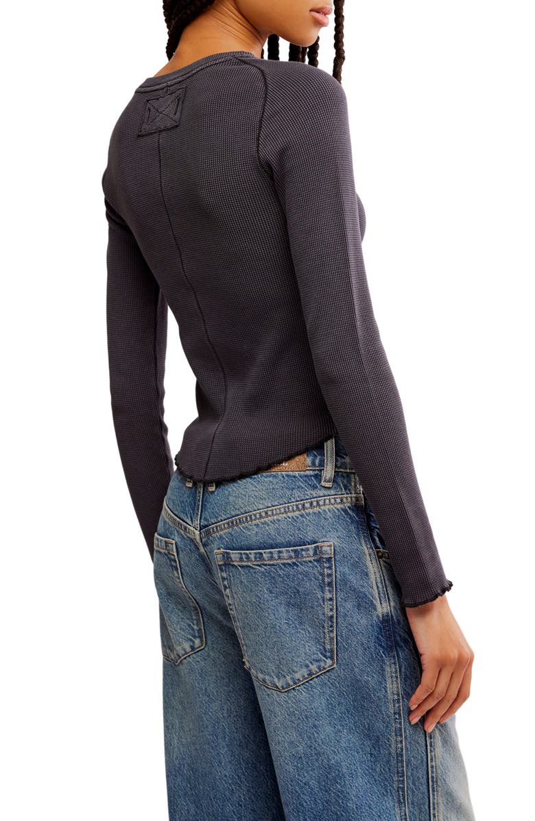 Free People Easy Does It Long Sleeve Waffle Knit Cotton T-Shirt, Alternate, color,