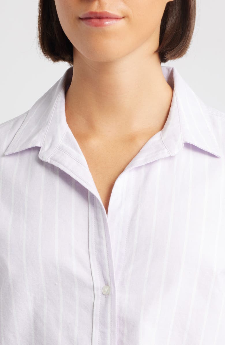 beachlunchlounge Stripe Oversize Shirt, Alternate, color, Lilac Breeze