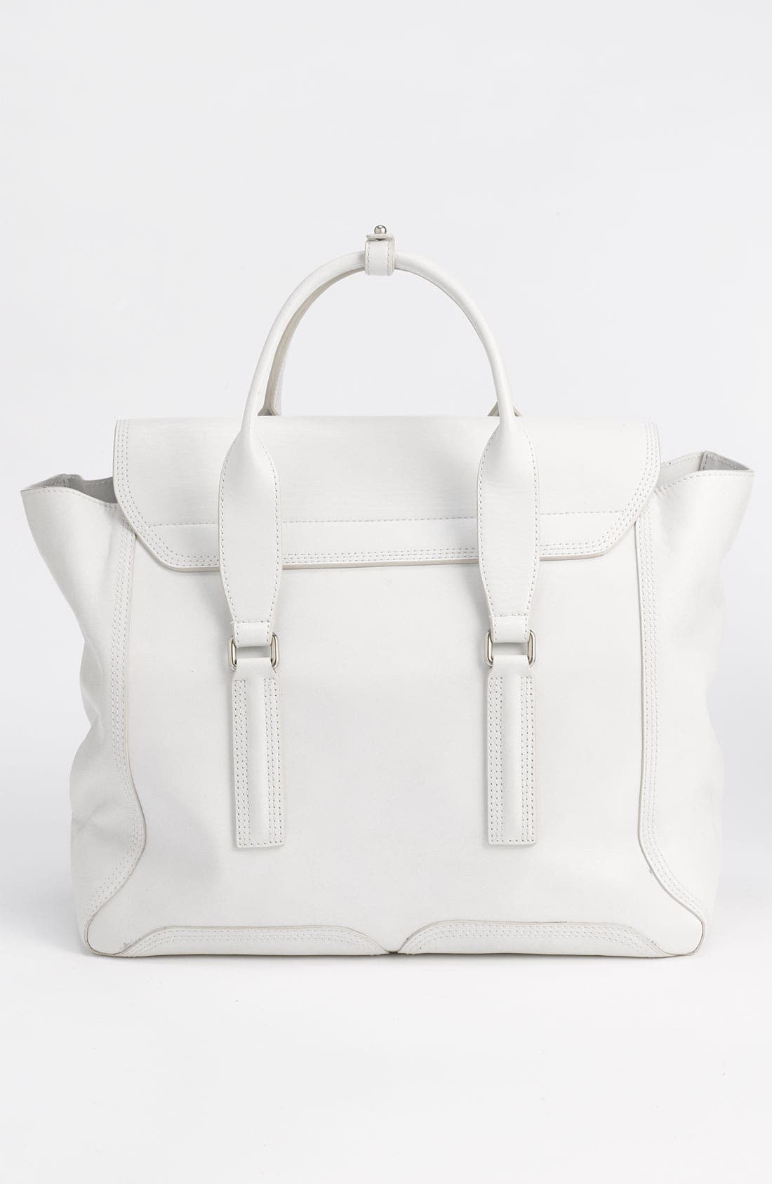 'Pashli' Leather Satchel, Alternate, color, WHITE