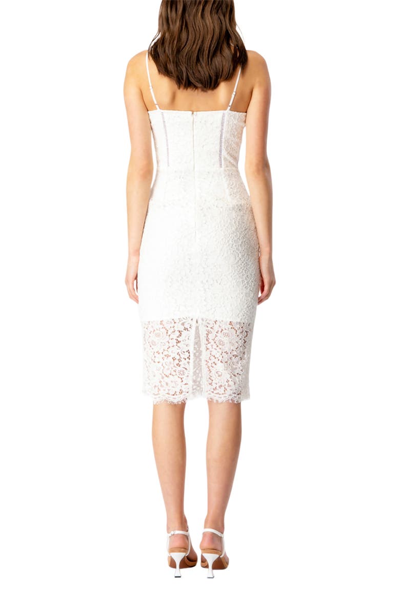 Brielle Embroidered Lace Cotton Blend Midi Dress, Alternate, color, IVORY