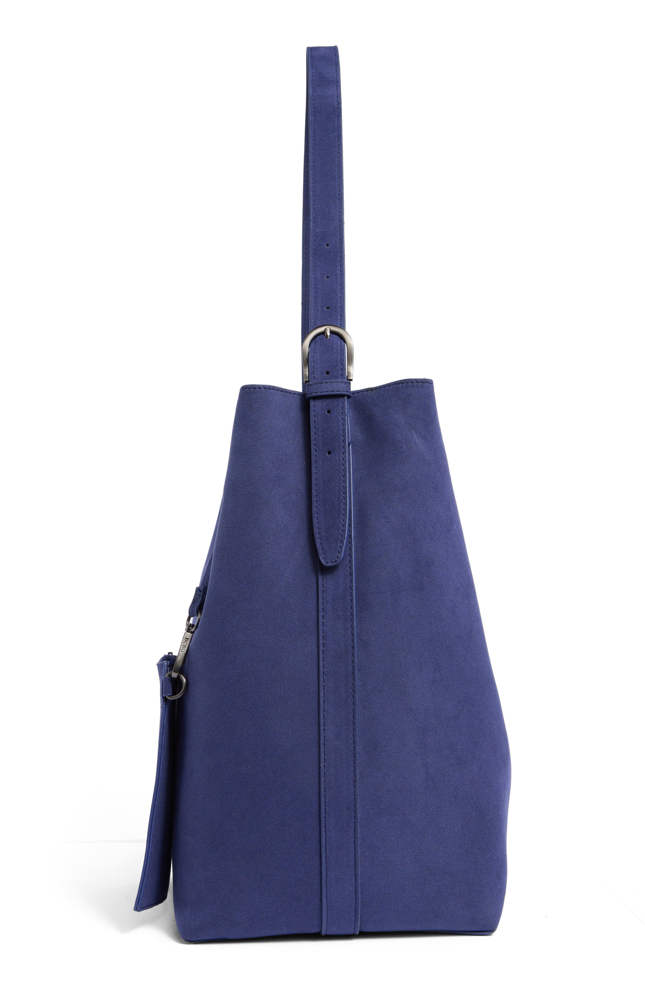 Slouchy Bucket Shoulder Bag with Pouch, Alternate, color, NAVY