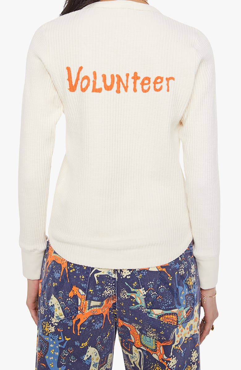 MOTHER Star Waffle Stitch Stretch Cotton Top, Alternate, color, Lady Bird Folk Fest