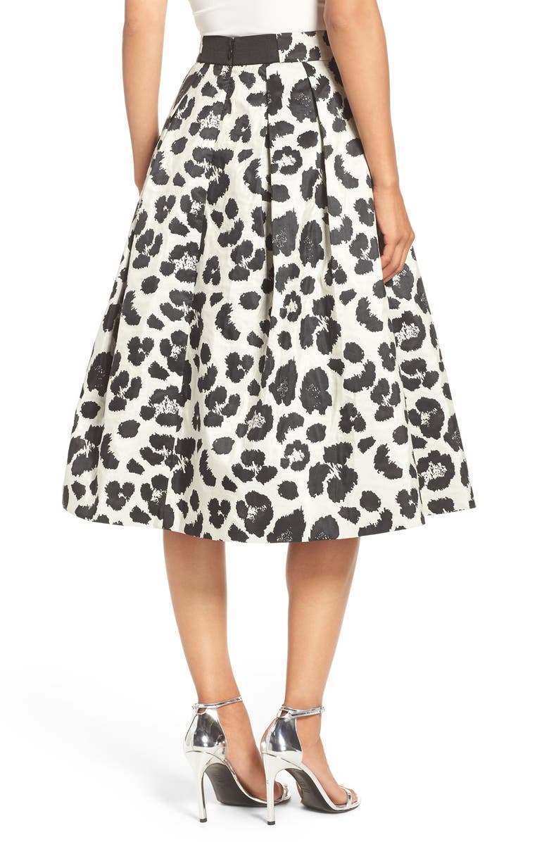 Eliza J Metallic Jacquard Midi Skirt, Alternate, color,