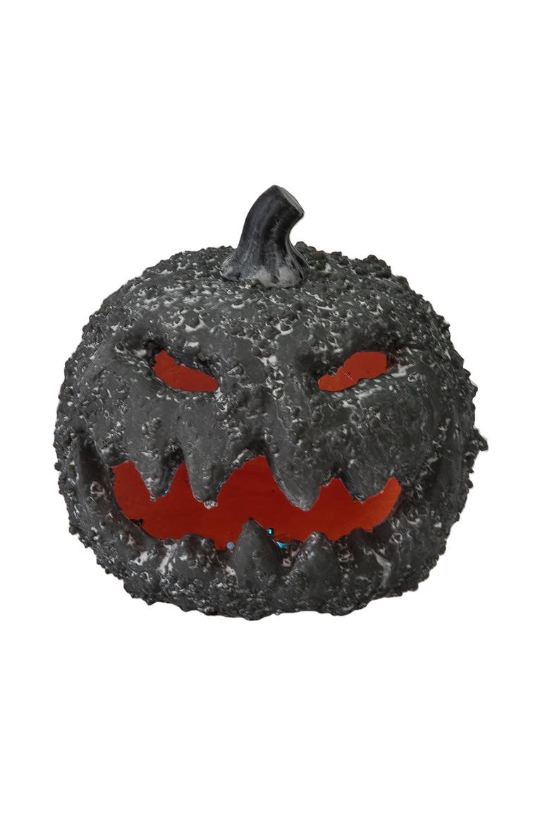 LED Scary Jack-O-Lantern Figurine, Alternate, color, Gray