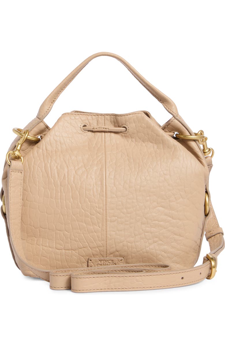 Vince Camuto Pippa Leather Bucket Bag, Alternate, color, Brown